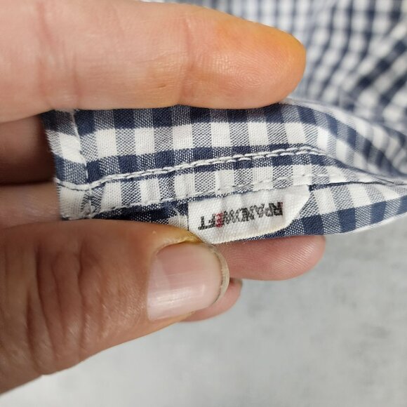 Warp And Weft Shirt Mens XXL Blue Checkered 100% Cotton Long Sleeve Button Down - Picture 3 of 9
